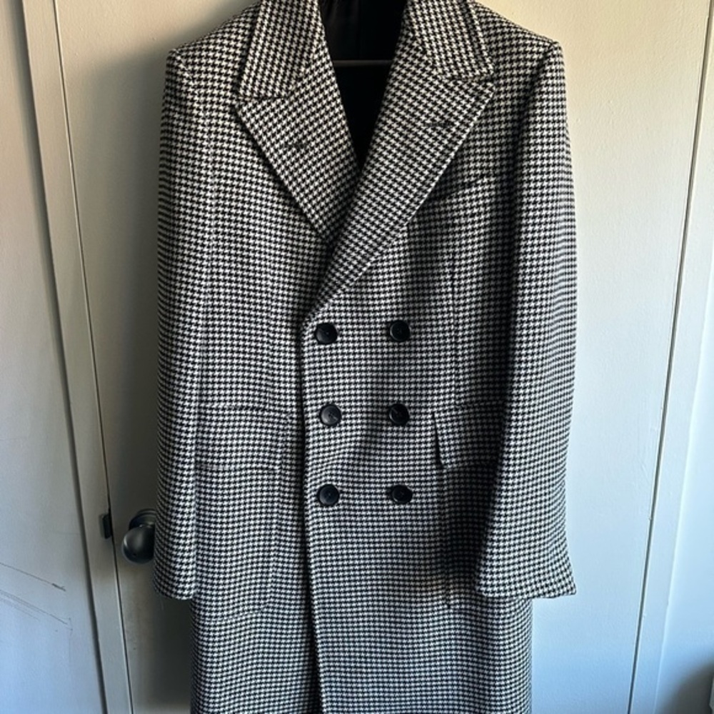 GRAIL Tom Ford DB Herringbone Wool Pea Coat FULLY CANVASSED EU52